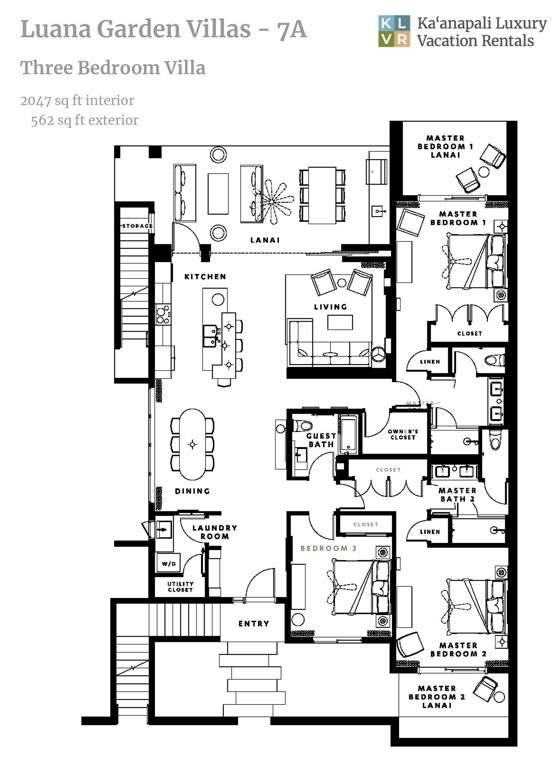 Luana Garden Villas 7A Floor Plan at Honua Kai
